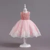 Robe en satin et dentelle à sequins, pour filles de 2 à 12 ans – Idéale pour fêtes et cérémonies