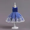 Robe en satin et dentelle à sequins, pour filles de 2 à 12 ans – Idéale pour fêtes et cérémonies
