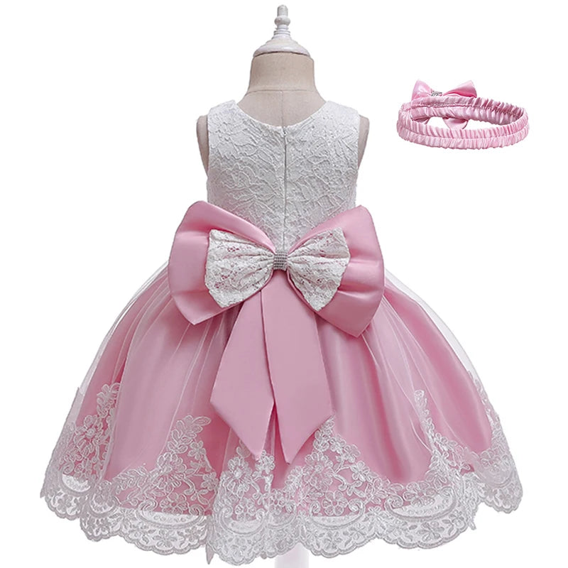 Robe Tutu à Fleurs en Dentelle pour Fille de 1 à 10 ans, Tenue de Princesse Éducative pour ixd'Anniversaire et Mariage