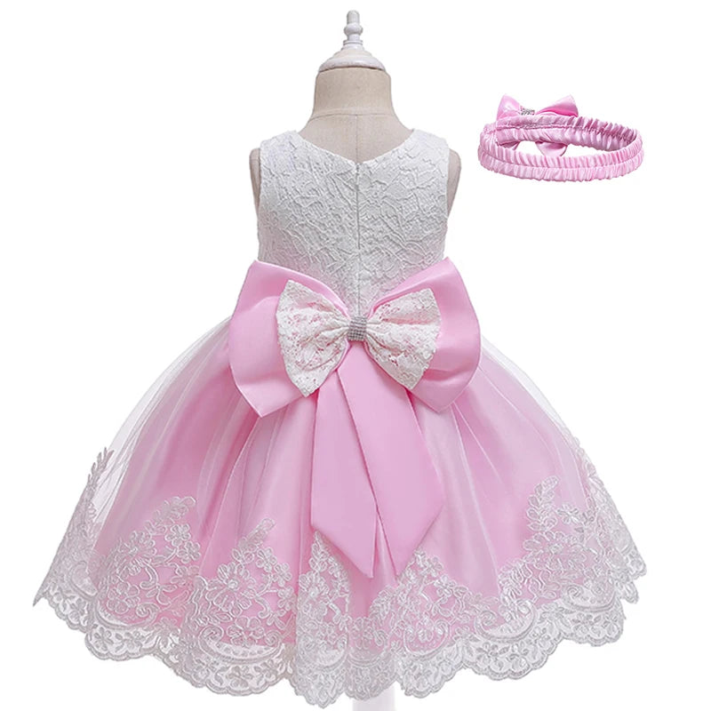Robe Tutu à Fleurs en Dentelle pour Fille de 1 à 10 ans, Tenue de Princesse Éducative pour ixd'Anniversaire et Mariage