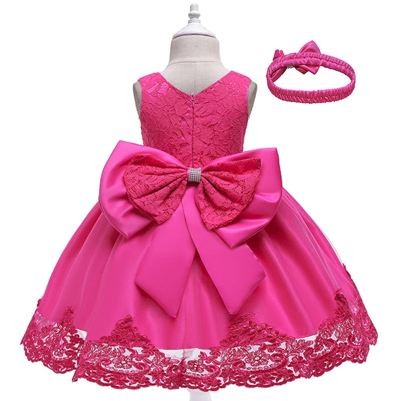 Robe Tutu à Fleurs en Dentelle pour Fille de 1 à 10 ans, Tenue de Princesse Éducative pour ixd'Anniversaire et Mariage