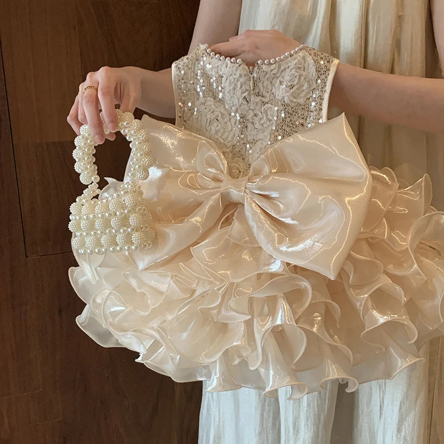 Robe Tutu Bébé Fille – Gros Nœud & Tulle