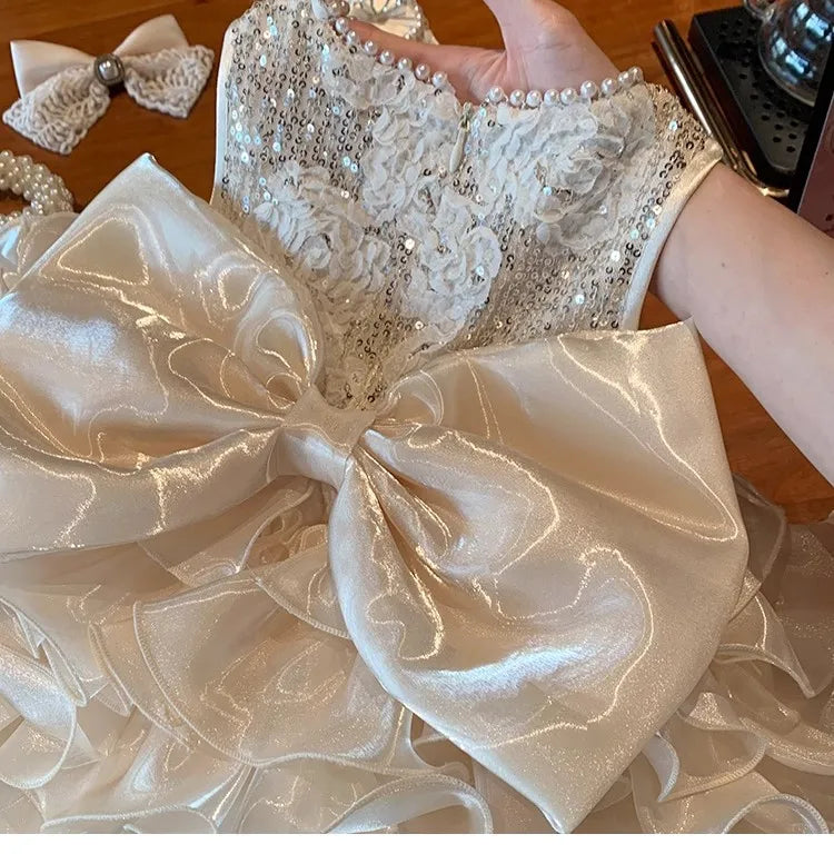 Robe Tutu Bébé Fille – Gros Nœud & Tulle
