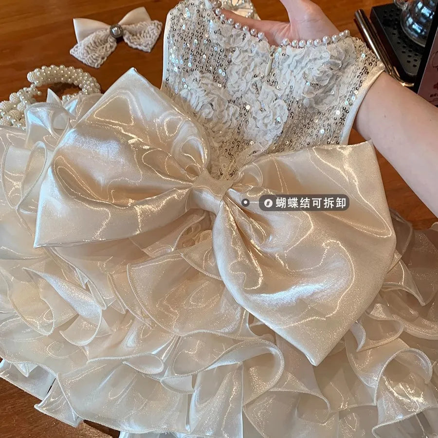 Robe Tutu Bébé Fille – Gros Nœud & Tulle
