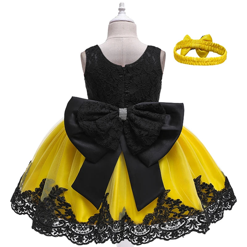 Robe Tutu à Fleurs en Dentelle pour Fille de 1 à 10 ans, Tenue de Princesse Éducative pour ixd'Anniversaire et Mariage