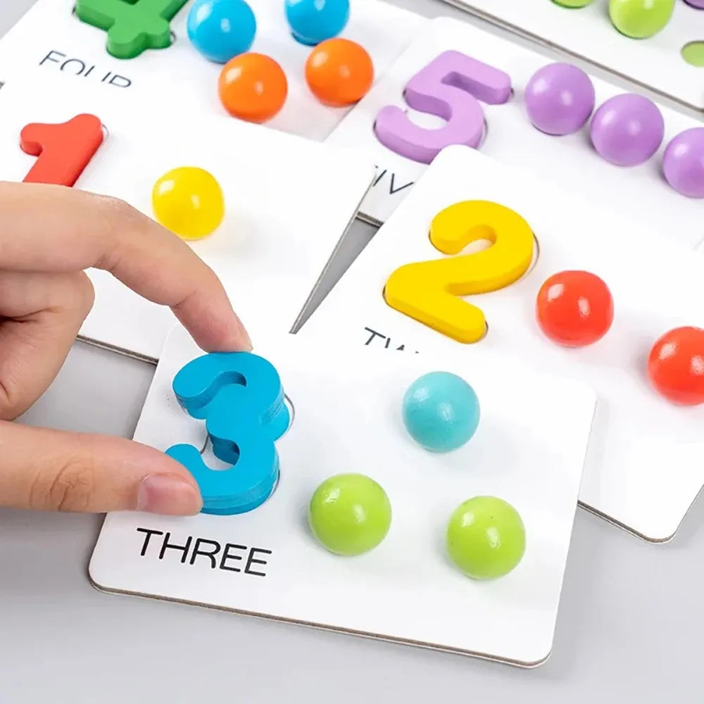 Montessori matemática contagem classificação brinquedo clip contas jogos de correspondência habilidades motoras finas número co
