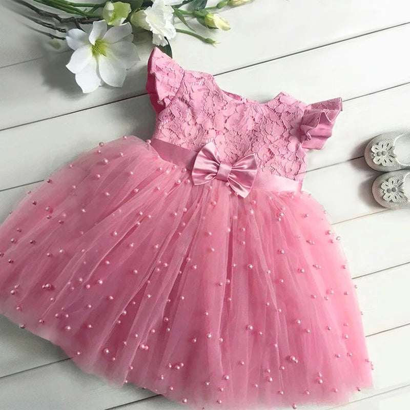Robe de Princesse Dorée en Dentelle – Fille 9 mois à 5 ans Broderies délicates, volants raffinés – Pour anniversaire, baptême ou cérémonie