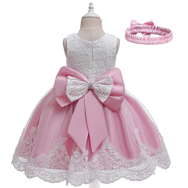 Robe Tutu à Fleurs en Dentelle pour Fille de 1 à 10 ans, Tenue de Princesse Éducative pour ixd'Anniversaire et Mariage