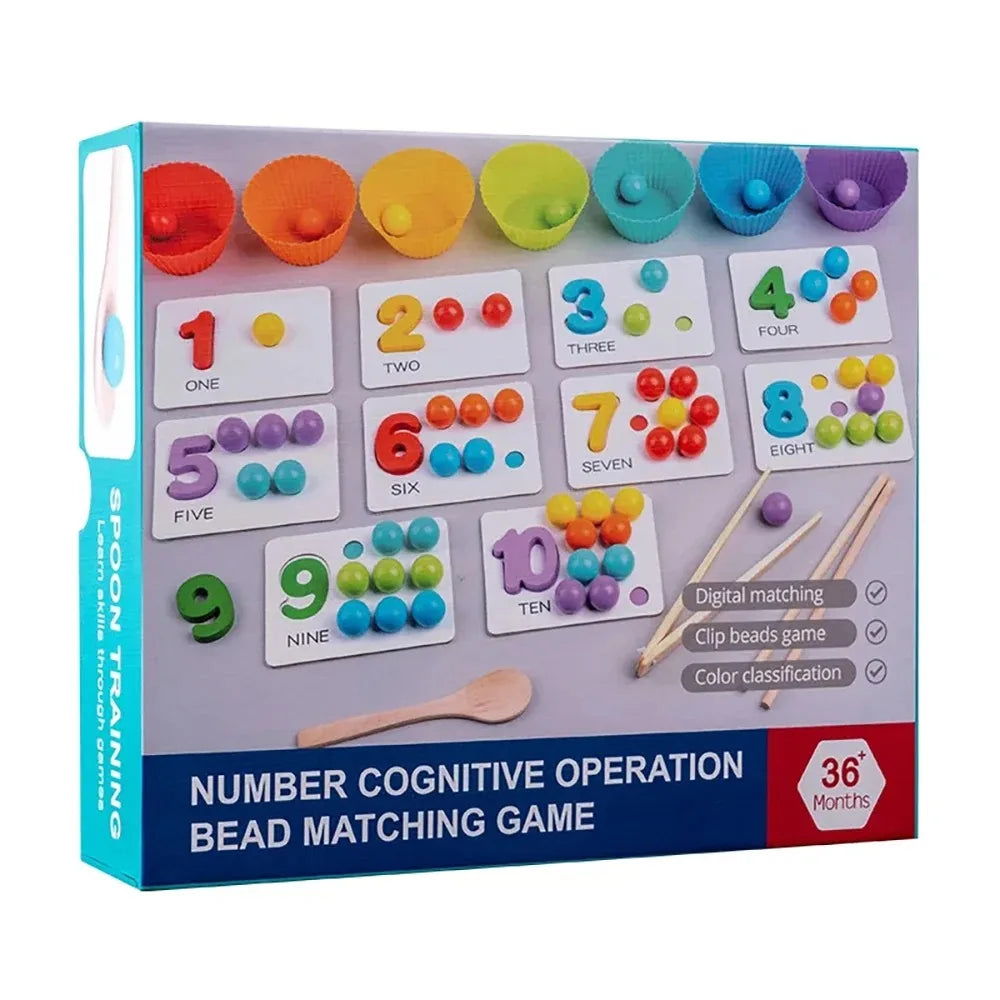 Montessori matemática contagem classificação brinquedo clip contas jogos de correspondência habilidades motoras finas número co