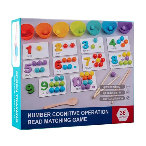 Montessori matemática contagem classificação brinquedo clip contas jogos de correspondência habilidades motoras finas número co