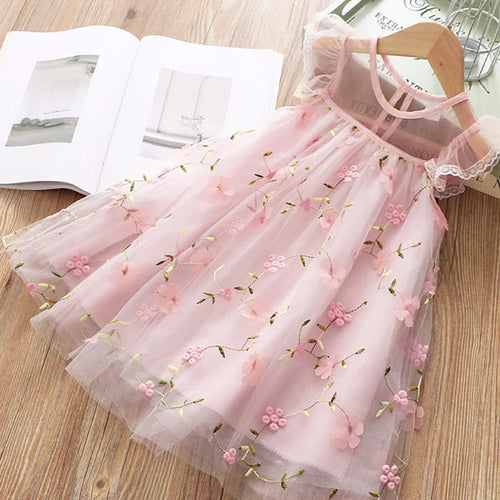 Robe de princesse d'été à fleurs pour petites filles, vêtements pour enfants de fête de mariage, nouvelle collection