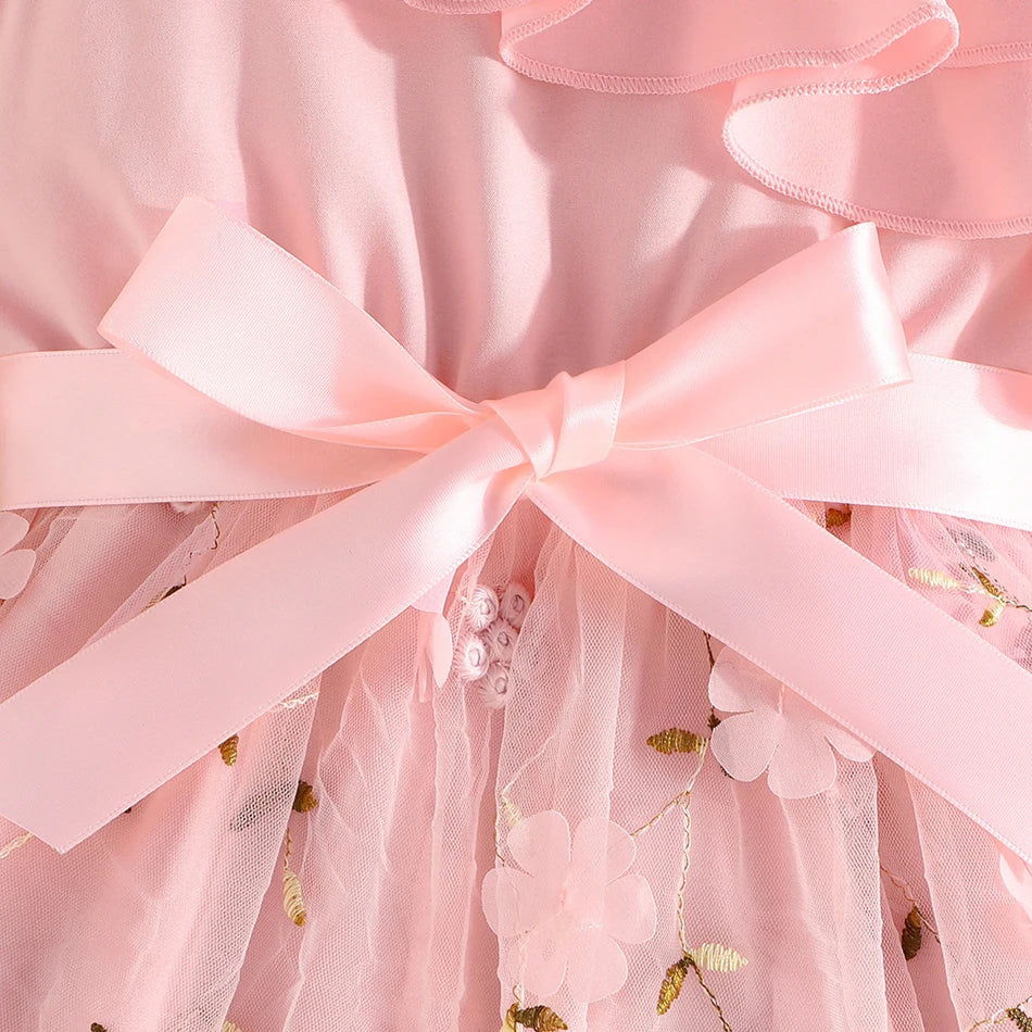 Robe Fille Été Style Anglais – A-ligne, Épaules Dénudées & Bretelles