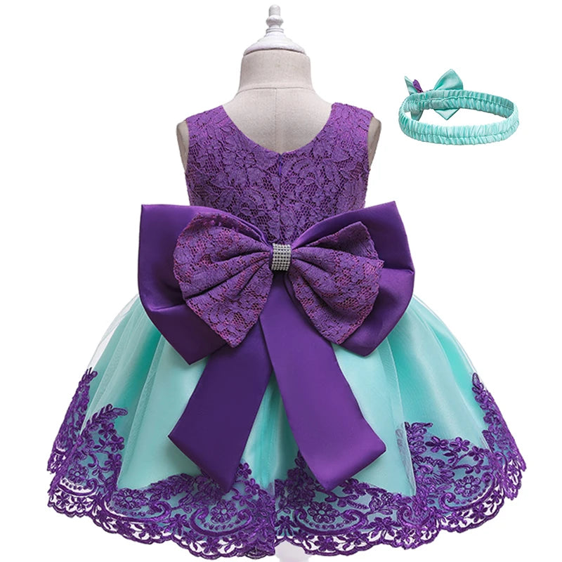Robe Tutu à Fleurs en Dentelle pour Fille de 1 à 10 ans, Tenue de Princesse Éducative pour ixd'Anniversaire et Mariage