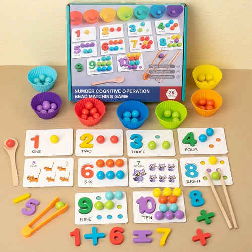 Montessori matemática contagem classificação brinquedo clip contas jogos de correspondência habilidades motoras finas número co