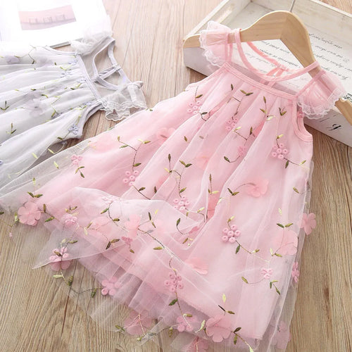 Robe de princesse d'été à fleurs pour petites filles, vêtements pour enfants de fête de mariage, nouvelle collection
