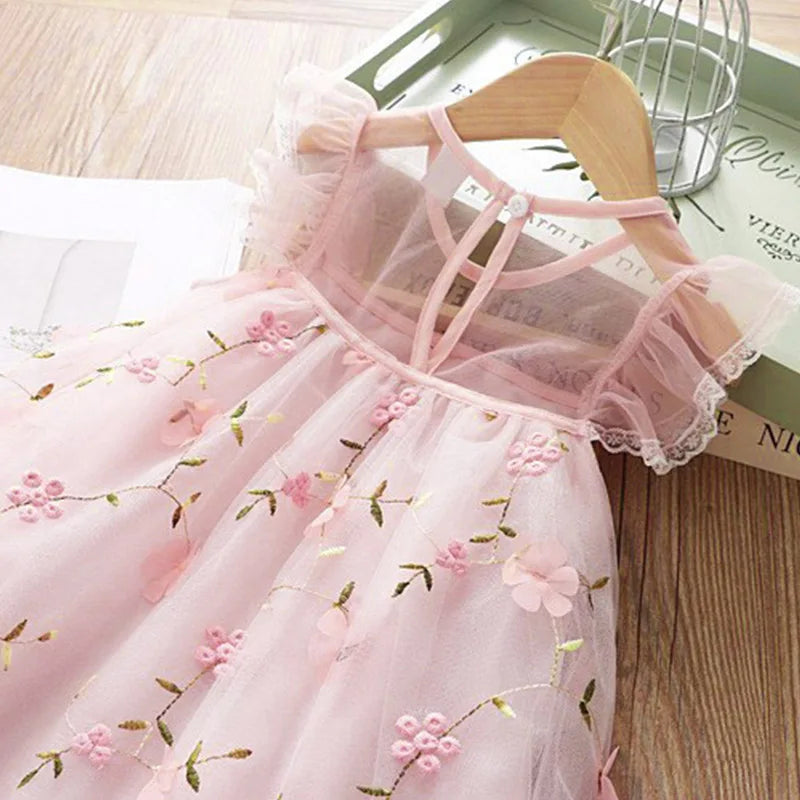 Robe de princesse d'été à fleurs pour petites filles, vêtements pour enfants de fête de mariage, nouvelle collection