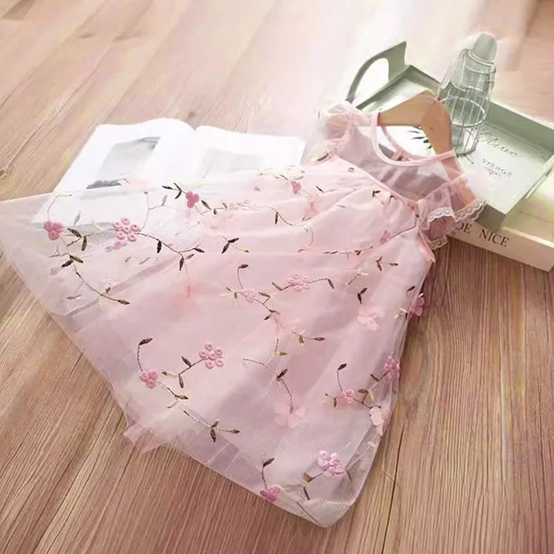 Robe de princesse d'été à fleurs pour petites filles, vêtements pour enfants de fête de mariage, nouvelle collection