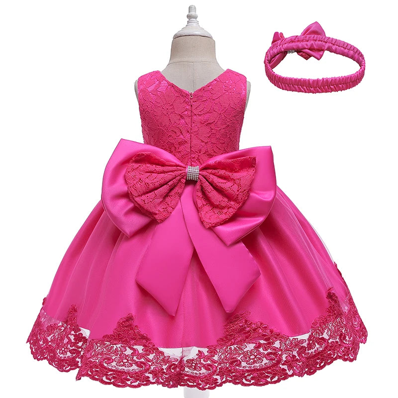 Robe Tutu à Fleurs en Dentelle pour Fille de 1 à 10 ans, Tenue de Princesse Éducative pour ixd'Anniversaire et Mariage