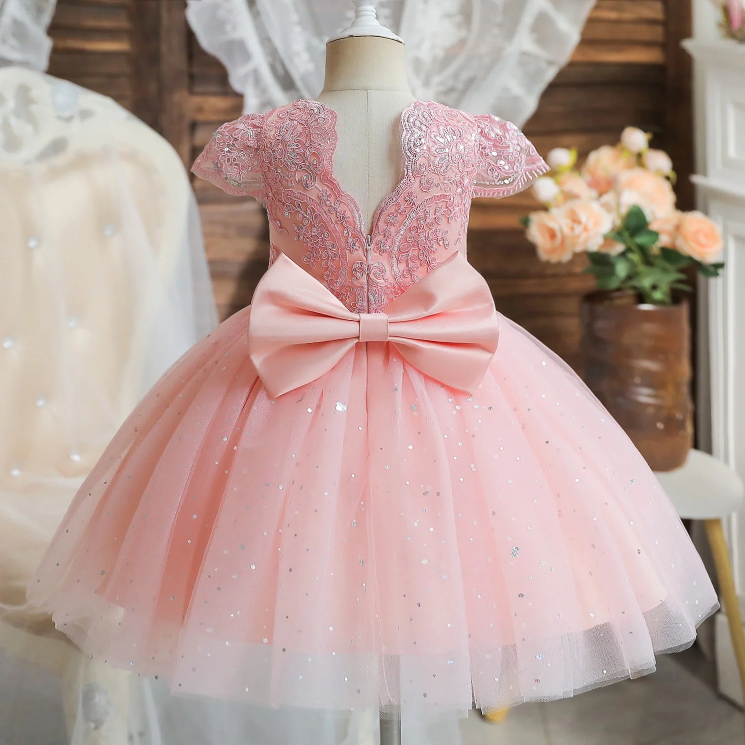 Robe de Princesse Vintage en Dentelle – Fille
